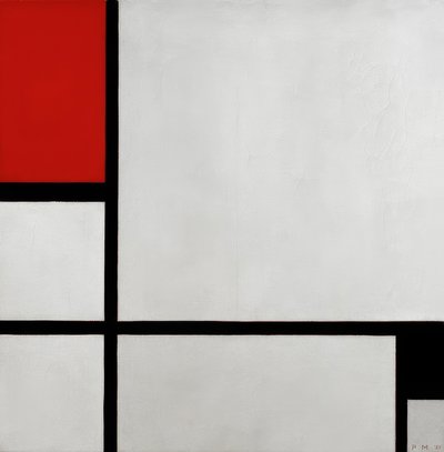 Composition with Red and Black (Composition no. 1) by Piet Mondrian